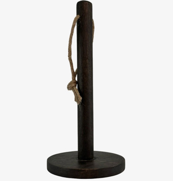 Foto: Svart fristående hållarstativ med jutesnöre