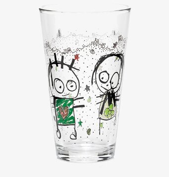 Dricksglas Beach 4-pack 36 cl från Poul Pava med teckningar