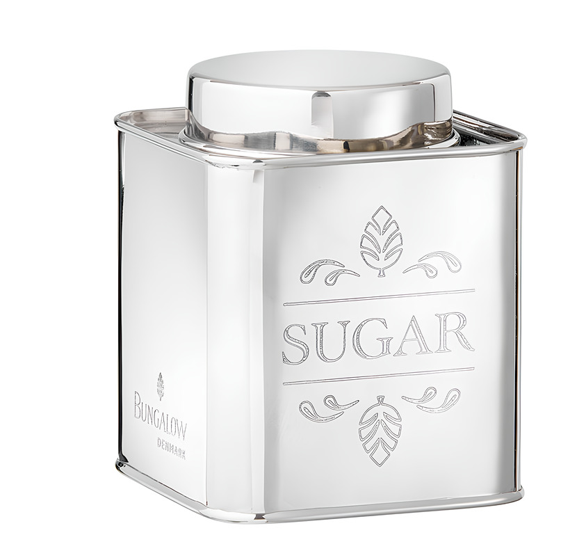 Plåtburk Socker Bungalow Plåtburkar Metallburkar