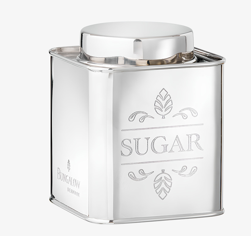 Plåtburk Socker Bungalow Plåtburkar Metallburkar