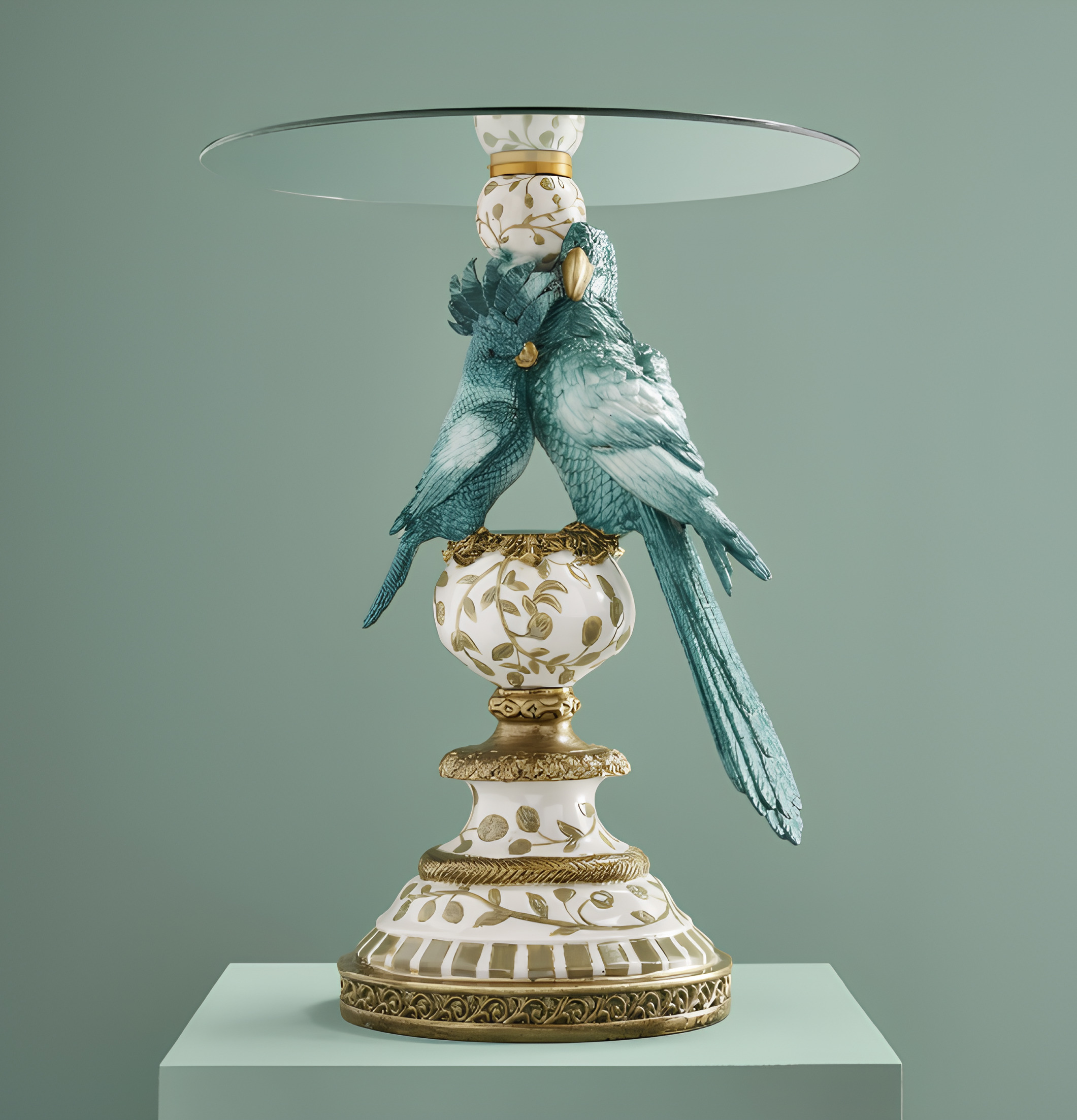 Sidobord Papegoja Grön/Turkos Werner Voss Sideboards