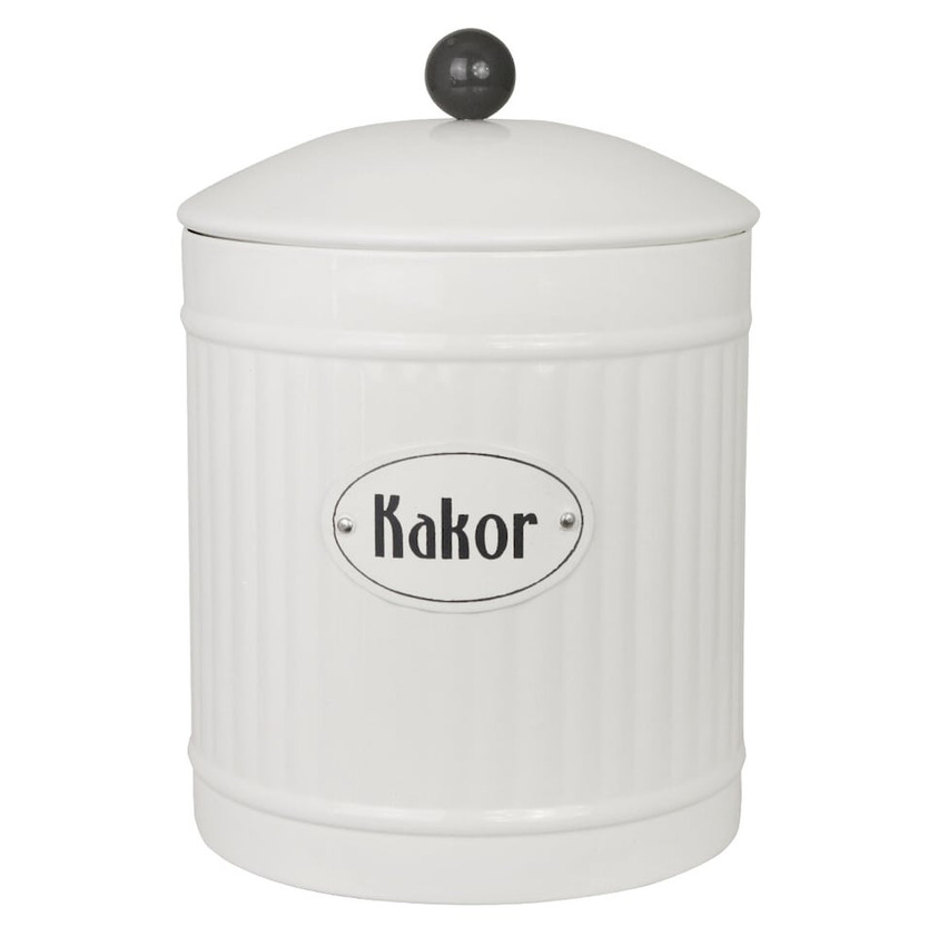 Plåtburk Hugo Kakor Vit Strömshaga Plåtburkar Metallburkar
