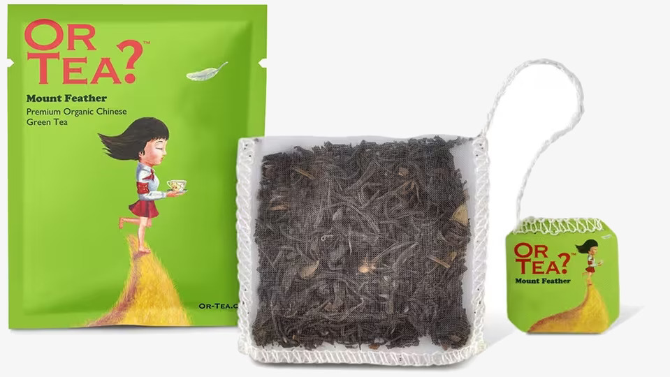 Mount Feather Box/15 från Or Tea i ljusgrön påse med teblad