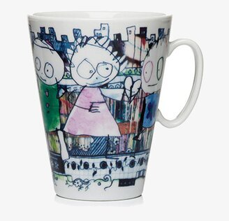 Mugg City 2-Pack 34cl från Poul Pava med färgglada figurer