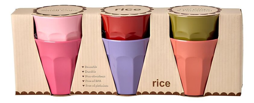 Muggar Melamin 6-pack Rice Melaminmuggar Lattemuggar i melamin Melaminkoppar