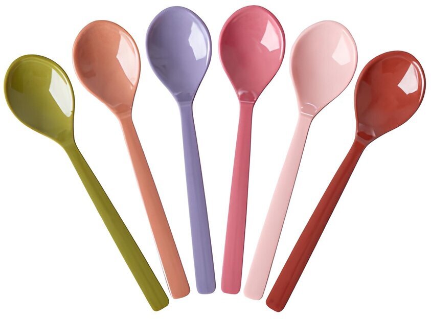 Teskedar Melamin 6-pack Rice Bestick Sked Kniv (att äta med) Gaffel