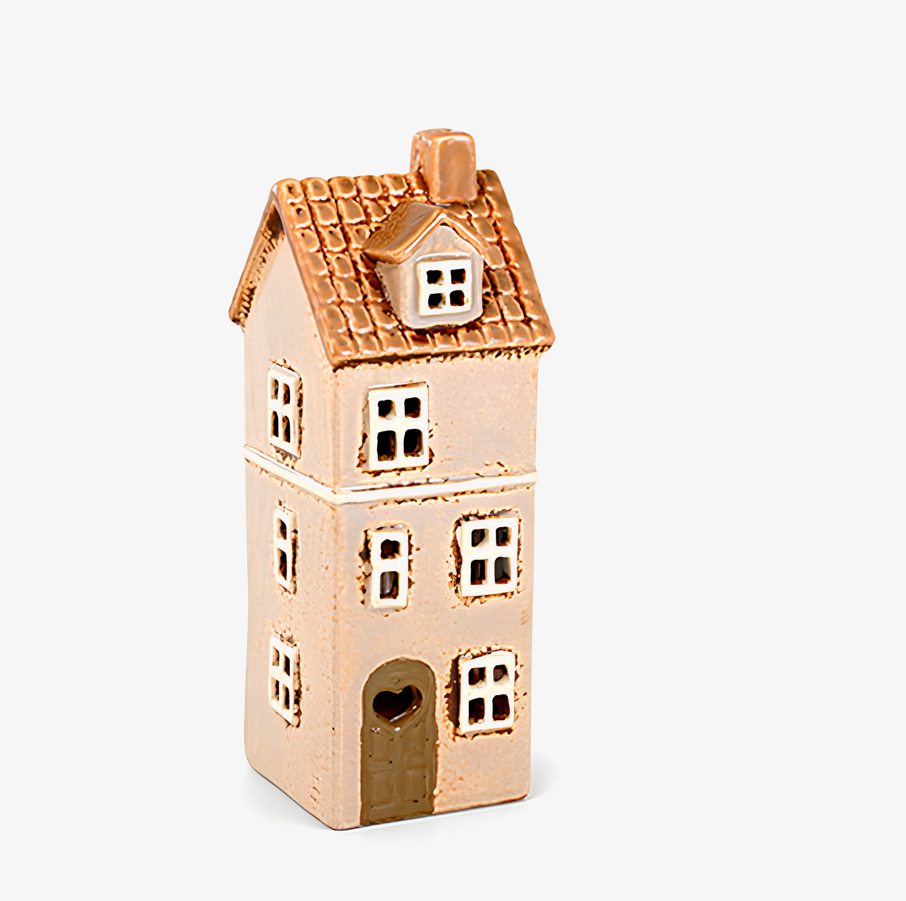 Ljuslykta Hus Beige från Det Gamle Apotek, keramik, detaljerad