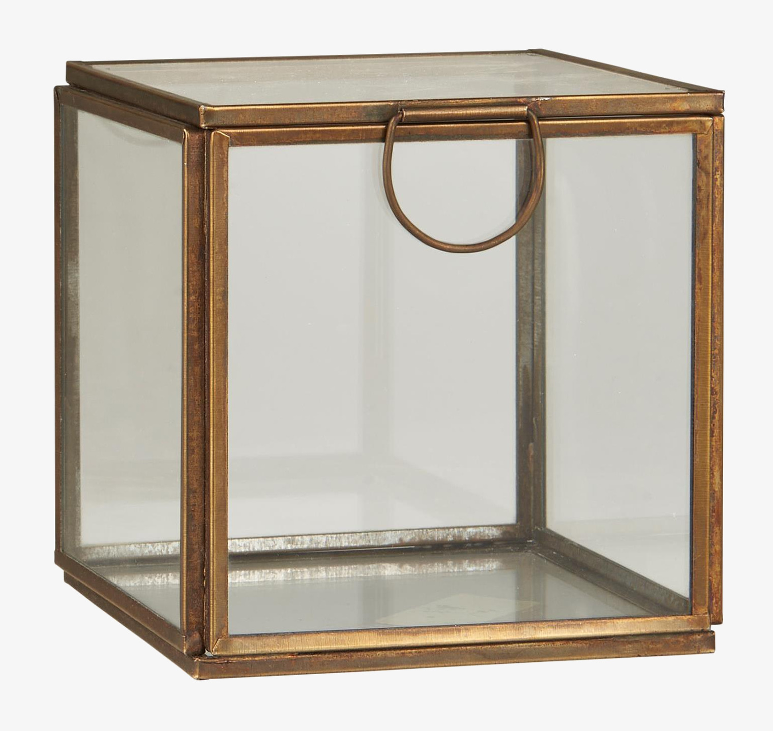 Glasbox Solitaire Mässing IB Laursen Förvaringslådor och korgar Boxar Förvaringsboxar Porslinsboxar Trälådor Smyckesboxar i porslin Förvaringsbrickor