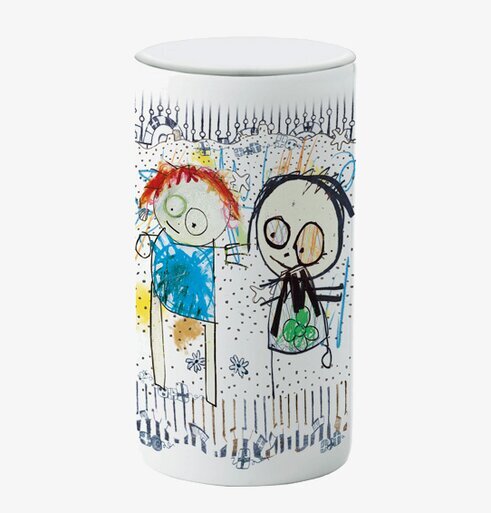 Porslinsburk Beach Party L från Poul Pava med glada figurer