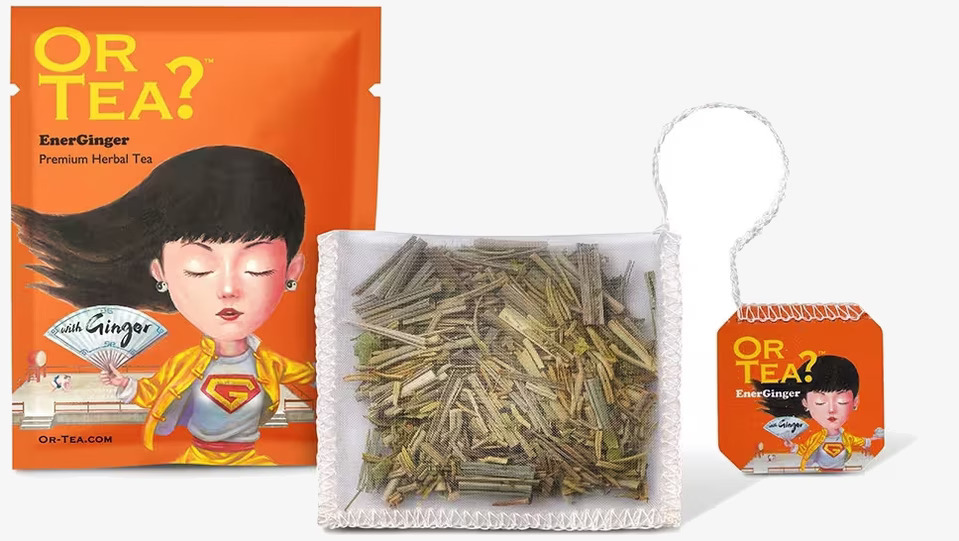Or Tea EnerGinger Box/15 tepåse och förpackning i fokus