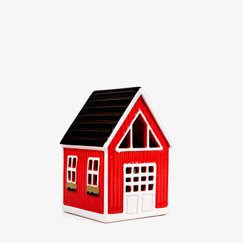 Ljuslykta Hus Röd Det Gamle Apotek Lyktor Endless Light Ljuslyktor