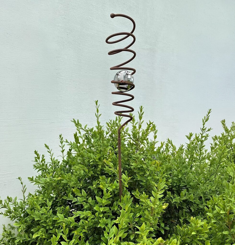 Spiral med silverklot Rost Lind Decoration Övrig prydnad/dekoration för inredning utemiljö