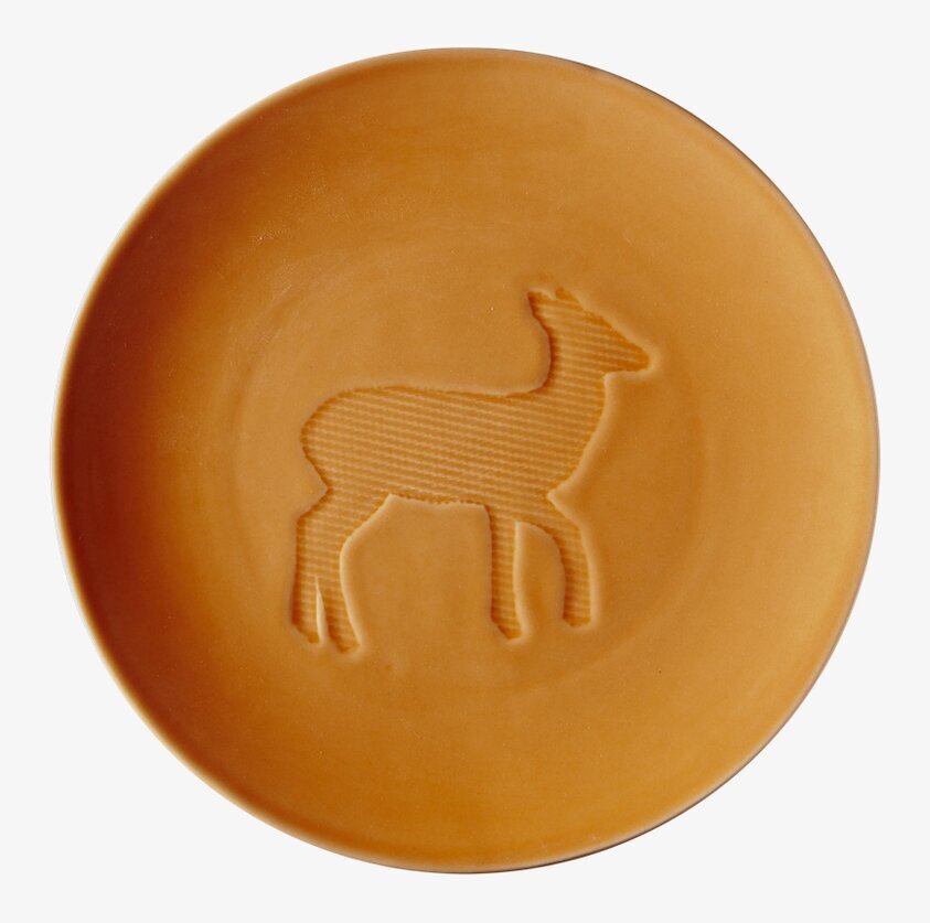 Keramiktallrik Barn Orange från Rice med rådjur motiv