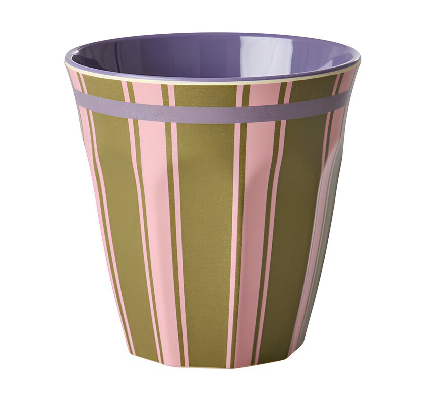Melaminmugg Stripe Delight Print Rice Melaminmuggar Lattemuggar i melamin Melaminkoppar