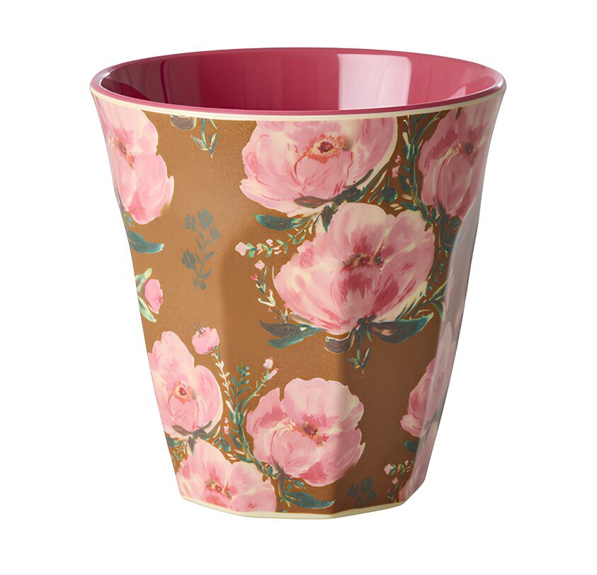 Melaminmugg Floral Fiesta Rose Print Rice Melaminmuggar Lattemuggar i melamin Melaminkoppar