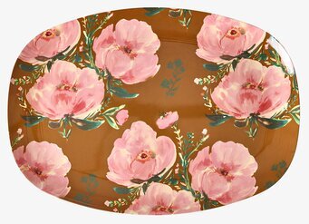 Tallrik Melamin Floral Fiesta Rose Print Rice Tallrikar Djupa tallrikar (ej skål) Desserttallrikar Assietter Barntallrikar Picknicktallrikar