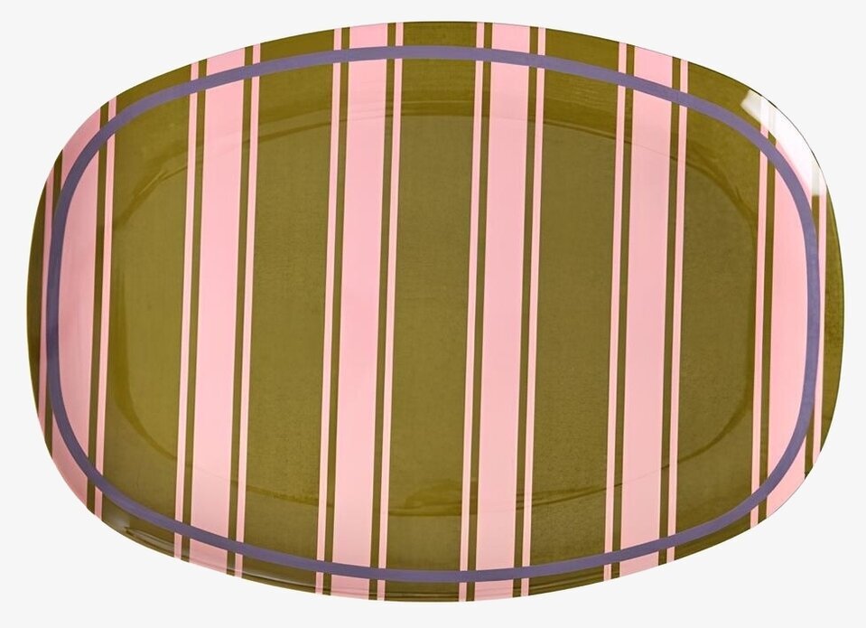 Tallrik Melamin Stripe Delight Print Rice Tallrikar Djupa tallrikar (ej skål) Desserttallrikar Assietter Barntallrikar Picknicktallrikar
