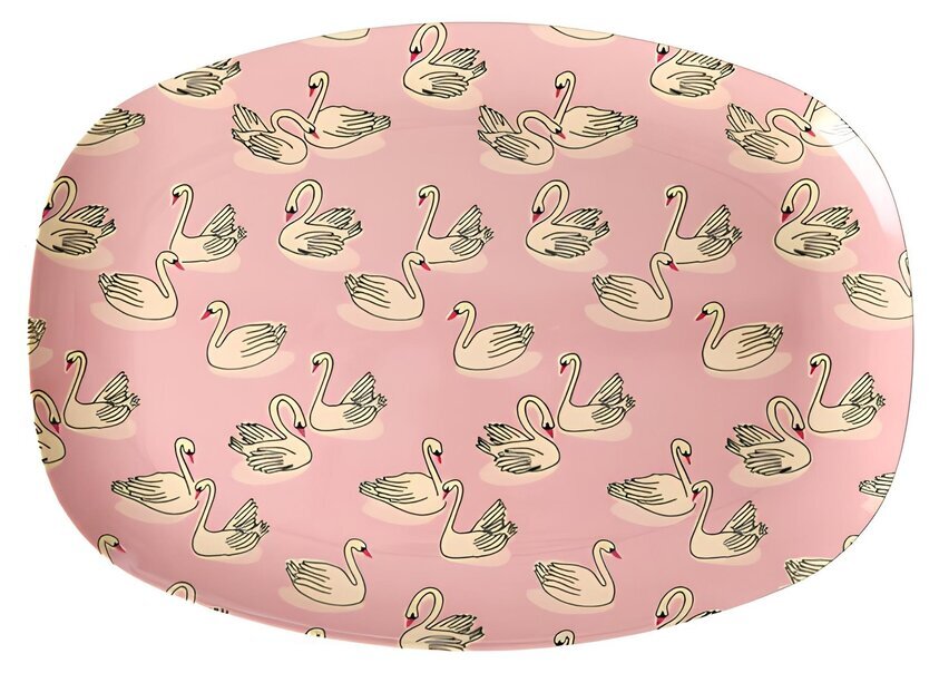 Tallrik Melamin Swan In Paris Print Rice Tallrikar Djupa tallrikar (ej skål) Desserttallrikar Assietter Barntallrikar Picknicktallrikar