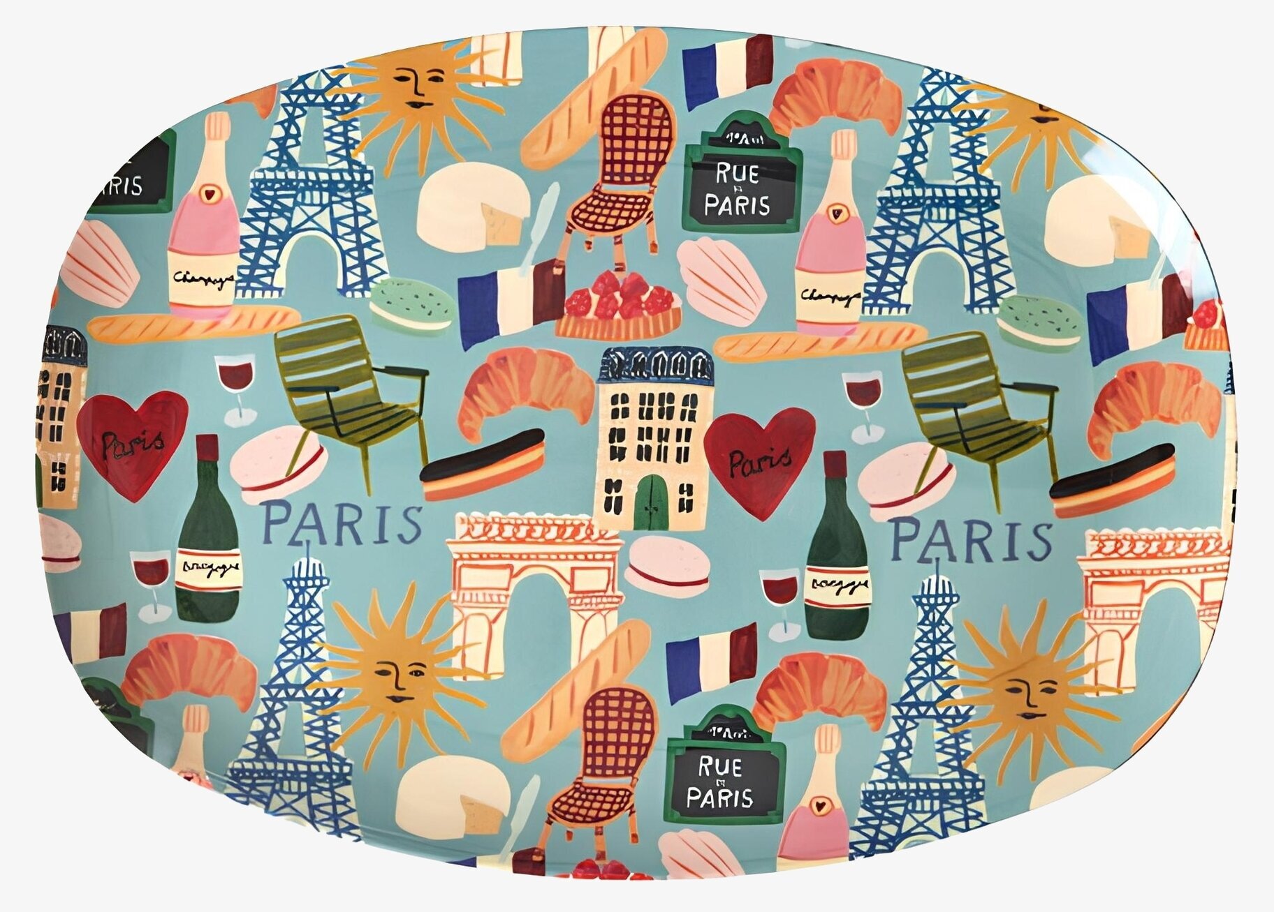 Tallrik Melamin Paris Mon Amour Print Rice Tallrikar Djupa tallrikar (ej skål) Desserttallrikar Assietter Barntallrikar Picknicktallrikar