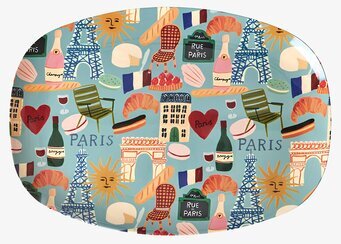 Tallrik Melamin Paris Mon Amour Print Rice Tallrikar Djupa tallrikar (ej skål) Desserttallrikar Assietter Barntallrikar Picknicktallrikar
