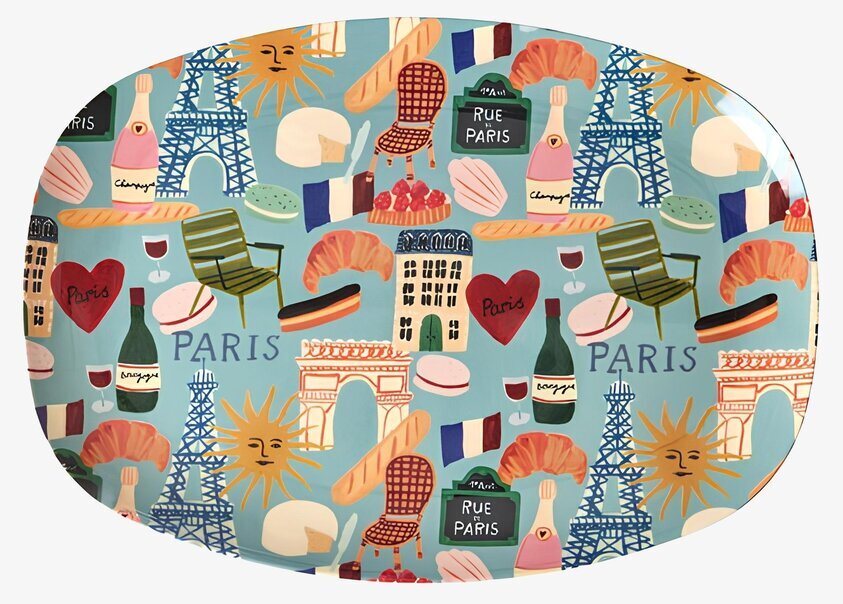 Tallrik Melamin Paris Mon Amour Print Rice Tallrikar Djupa tallrikar (ej skål) Desserttallrikar Assietter Barntallrikar Picknicktallrikar