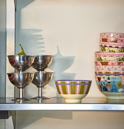 Liten Skål Stripe Delight Print Rice Skålar att äta ur tilltugg Såskannor/Vispskål servering Matlådor Förvaring av