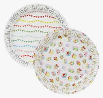 Birthday Paper Plate från Rice med färgglada festmönster