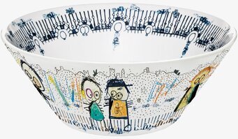 Skål Beach/Party Ø32cm från Poul Pava med färgglada figurer