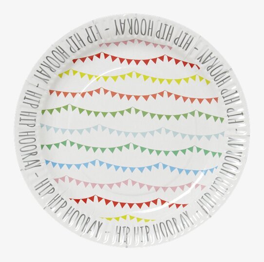 Kalastallrikar från Rice med festlig design och vimplar