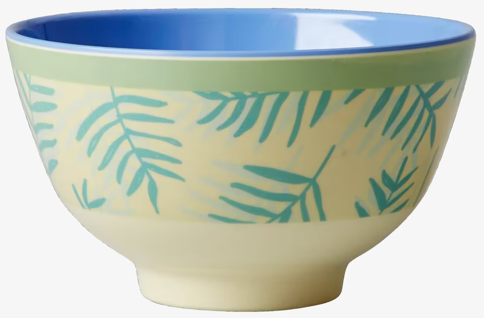 Liten Skål Palm Leave Print från Rice med tropiskt mönster