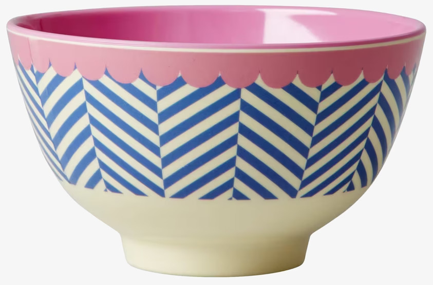 Liten Skål Sailor Stripe Print från Rice med färgglada ränder