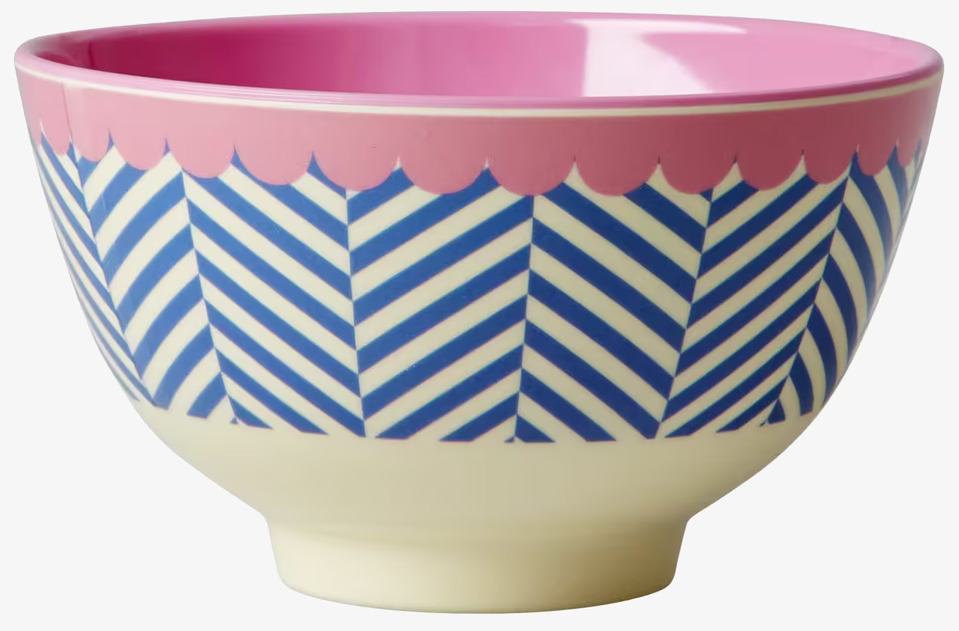 Liten Skål Sailor Stripe Print från Rice med färgglada ränder