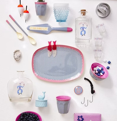 Liten Skål Sailor Stripe Print från Rice med marint mönster