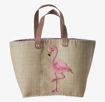Shopping Bag Flamingo från Rice med rosa flamingomotiv