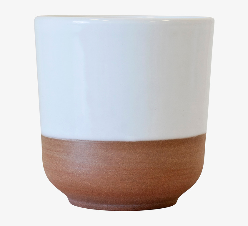 Mugg Stengods Vit från Ernst med vit glaserad överdel