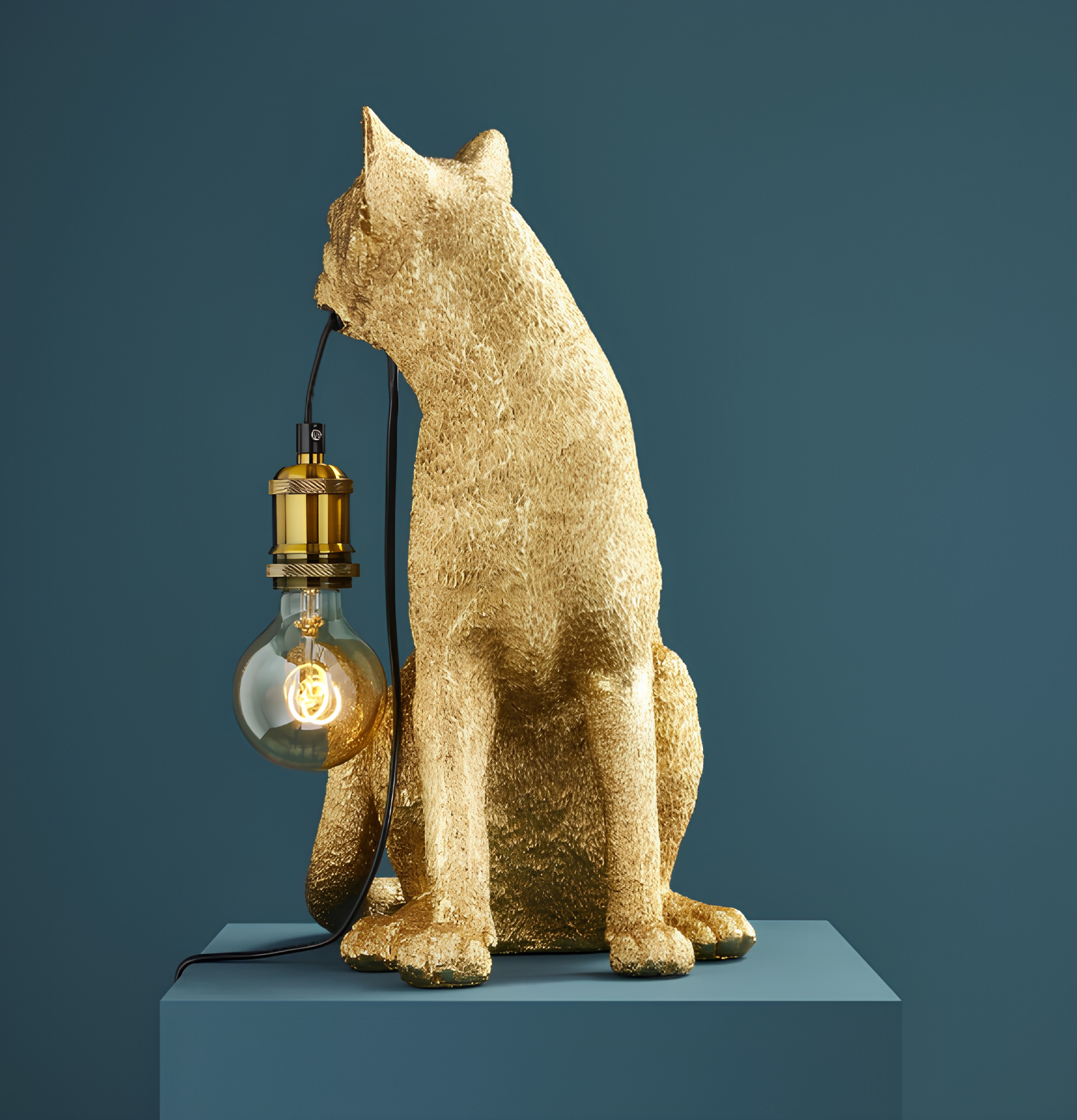 Bordslampa Katt Chouchou Guld Werner Voss Lampor Taklampor Golvlampor Bordslampor LED-lampor Ledlampor Fönsterlampor Ljusslingor för dekoration