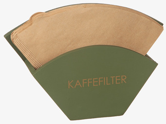 Foto: Grön kaffefilterhållare med oblekta filter