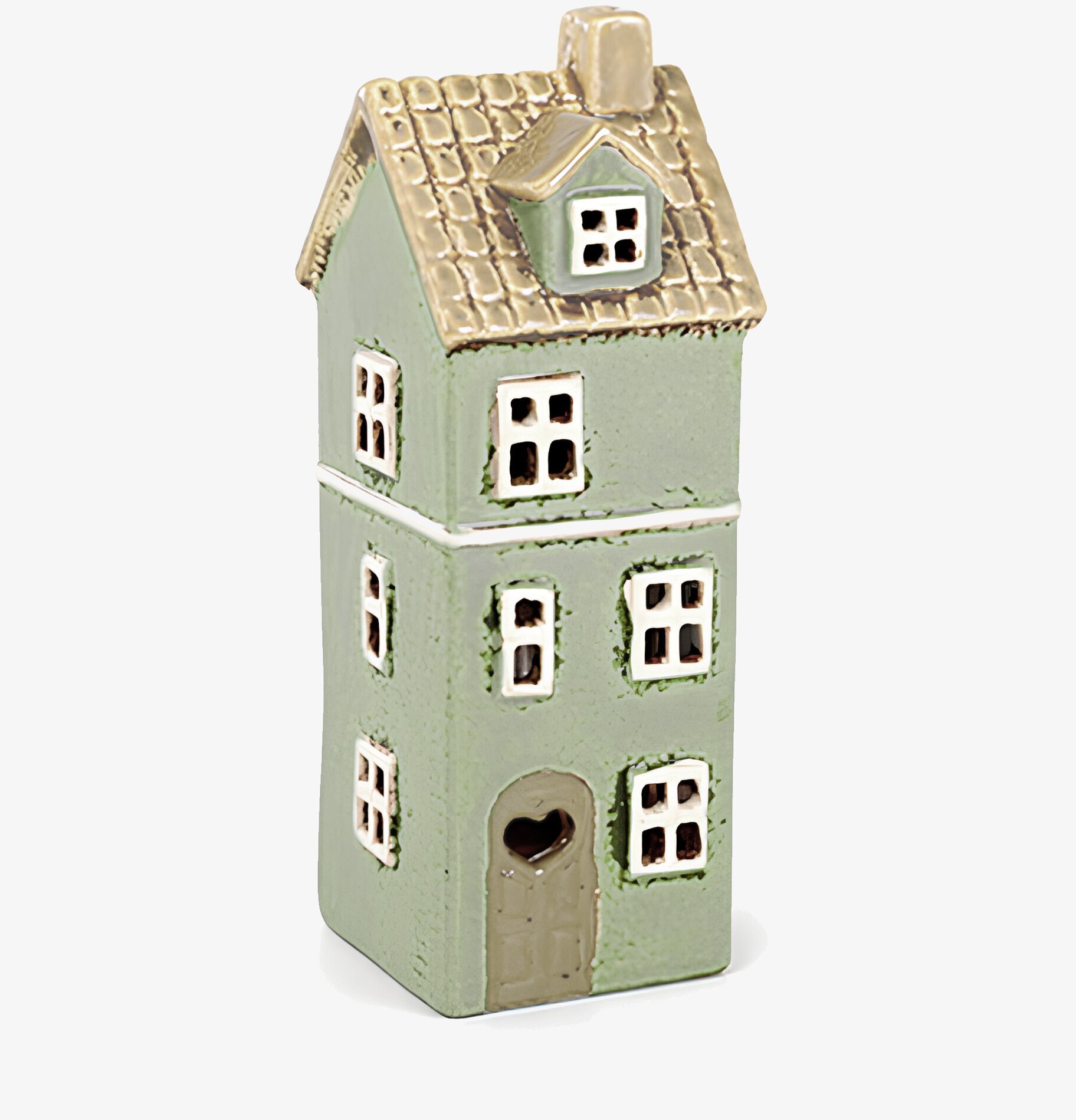 Ljuslykta Hus Beige från Det Gamle Apotek, keramik, detaljerad