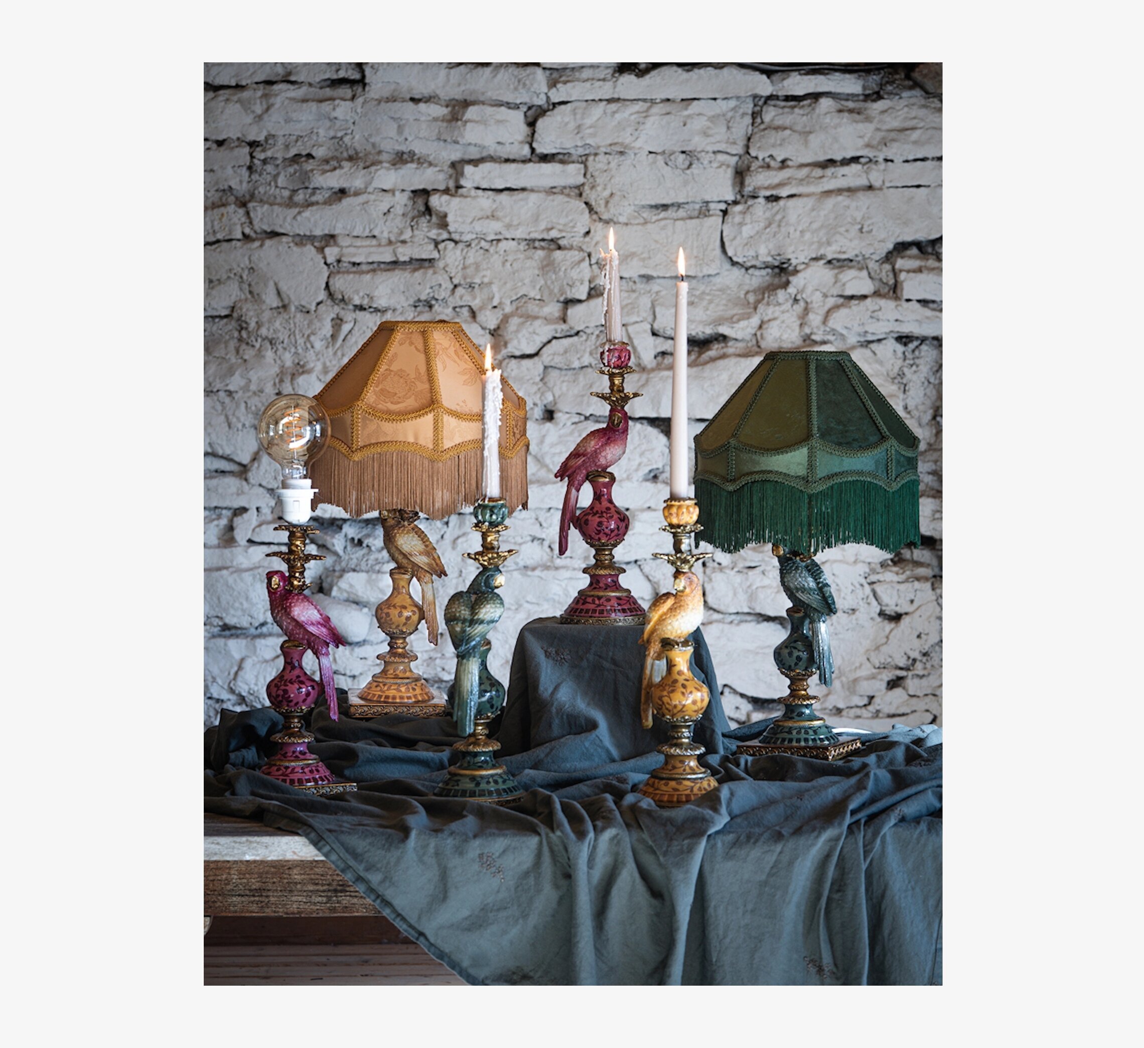 Lampfot Papegoja Skogsgrön Saffransgul Plommonröd A Lot Decoration Lampor Taklampor Golvlampor Bordslampor LED-lampor Ledlampor Fönsterlampor Ljusslingor