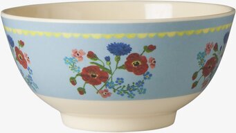 Skål Soft Blue Flower Print från Rice med blommönster