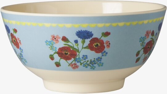 Skål Soft Blue Flower Print från Rice med blommönster