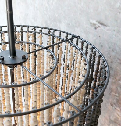 Ljuskrona Med Träpärlor Chic Antique Lampor Taklampor Golvlampor Bordslampor LED-lampor Ledlampor Fönsterlampor Ljusslingor för dekoration