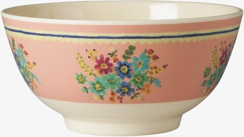 Skål Soft Pink Flower Print från Rice med färgglada blommor