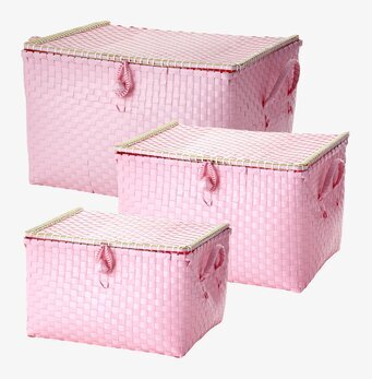 Förvaringsbox Soft Pink från Rice i tre olika storlekar