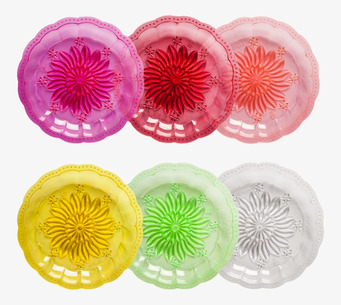 Picknicktallrik från Rice i sex färger med blommönster