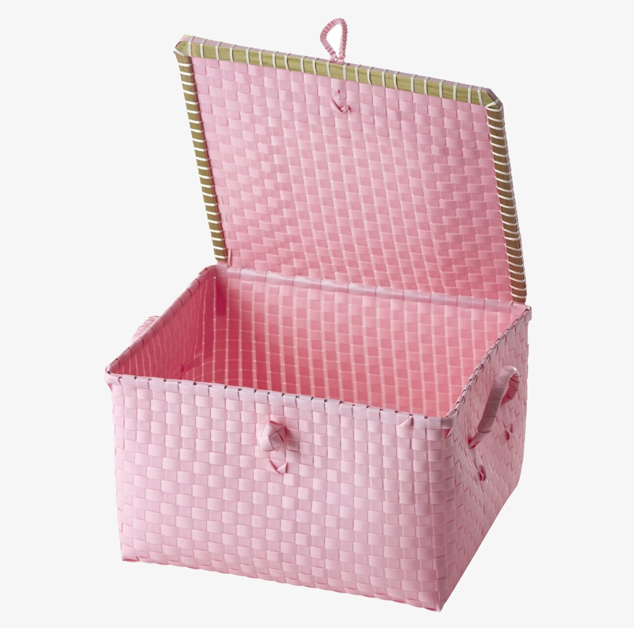Förvaringsbox Soft Pink från Rice med lock och handtag