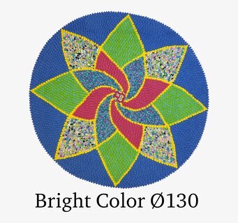 Handgjord Matta från Rice med färgglad, virvlande design