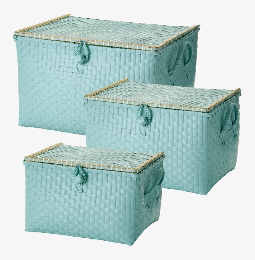 Förvaringsbox Mint från Rice i tre storlekar med lock