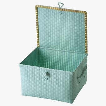 Förvaringsbox Mint från Rice med vävd struktur och lock