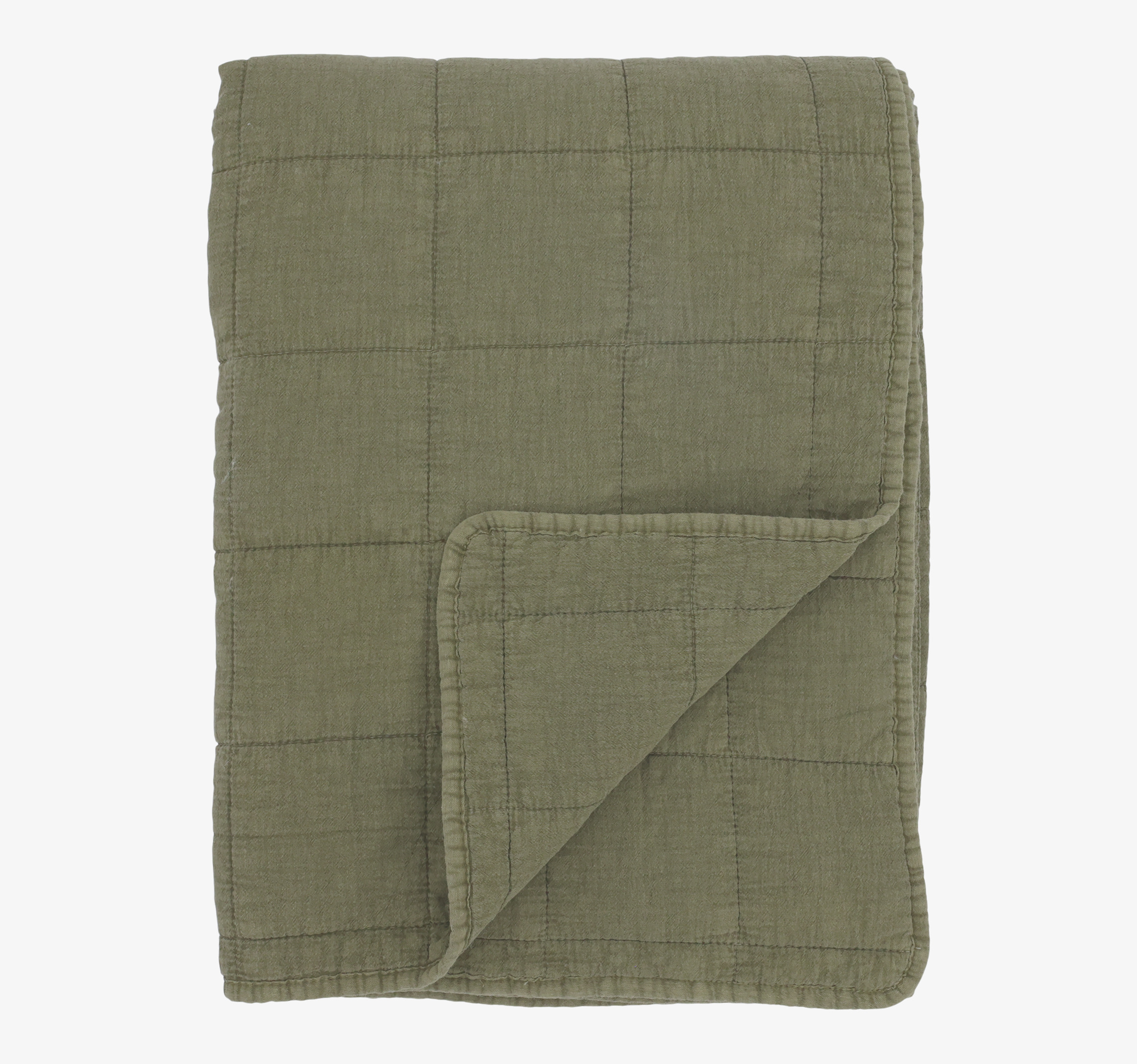 Aix Vintage Quilt Oliv Chic Antique Täcken, filtar, plädar och överkast Filtar Plädar Överkast